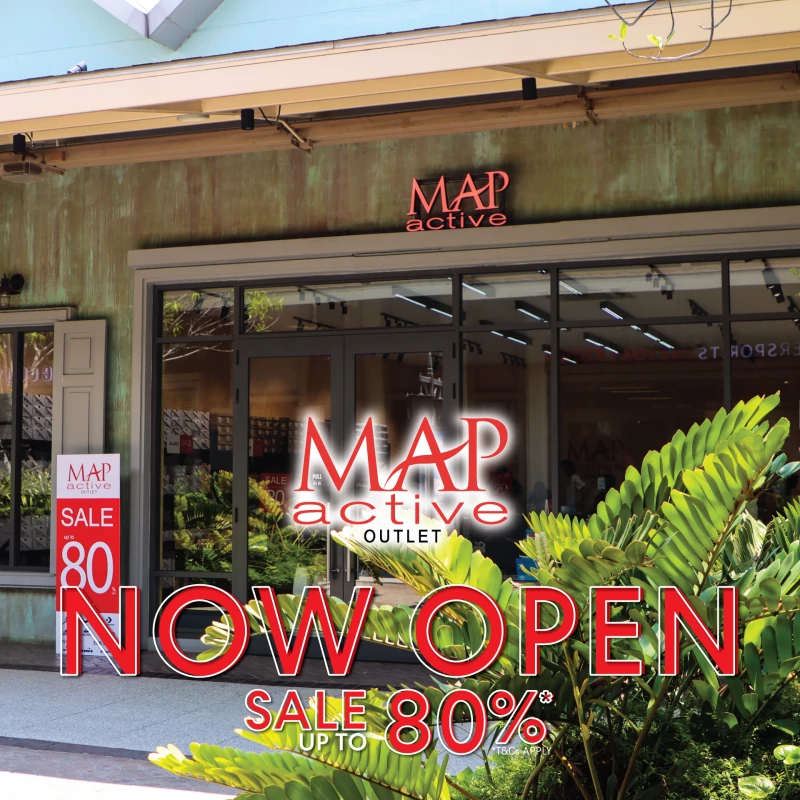 NOW OPEN MAP ACTIVE OUTLET Muti-Brand Store Sale up to 80%*  AT Central Village Bangkok Luxury Outlet